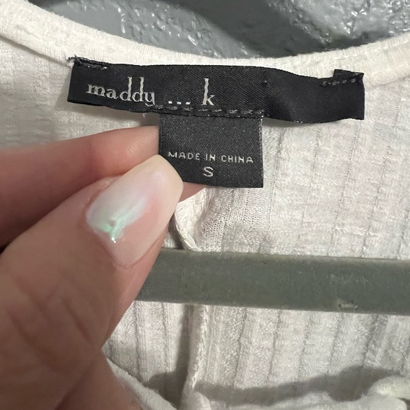 Maddy K White Lace Up Bodysuit - Picture 3 of 4